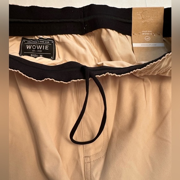 NWT Wowie Men’s Pants Medium Beige Cream Sapien Chino Stretch Drawstring Pull On - Picture 3 of 11